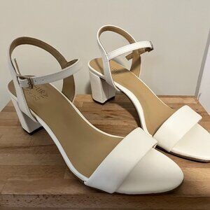 Naturalizer Bristol Strappy Dress Sandals in White 2 Inch Heel Size 10 M